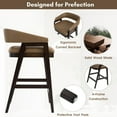 thumbnail image 4 of Guyou Modern Counter Height Bar Stools Set of 2, Leather Upholstered Barstools with Barrel Back, 26" Walnut Kitchen Island Stools Comfy Counter Stools for Breakfast Bar and Dining Room, PU Brown, 4 of 7