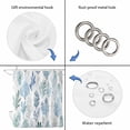 thumbnail image 5 of Blue Green Botanical Bathroom Shower Curtains with 12 Hooks Polyester Waterproof Shower Curtain for Stalls and Bathtubs Retro Summer Watercolor Leaf Plant Decorative Bathroom Curtain 36x72 Inches, 5 of 8