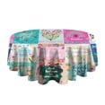 thumbnail image 5 of Pioneer Flower Floral Print Pattern Round Tablecloth 60"x60",Wrinkle Wipeable Table Cloth for Kitchen Dining Room Picnic Patio Party, 5 of 6