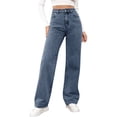 thumbnail image 2 of Outfmvch Jeans à Jambe Grand Femme Jeans Barrel Femme Jeans Amples pour Femmes Jeans pour Femmes Jeans Raccourcis pour Femmes Jeans Taille Basse Jeans Taille Haute pour Femmes Bleu 1 TG, 2 of 7
