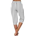 thumbnail image 6 of XuJwPNcy Capri Pants for Women Summer Stripe Print Cinch Bottom Capris Casual Elastic Waist Soft Active Stretch Pants, 6 of 6