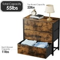 thumbnail image 3 of Nightstand, End Table, Bedside Table, Small Tall Dresser for Bedroom with 3 Storage Drawer, Chest of Drawers Fabric Dressers with Steel Frame, Wooden Top & Front for Living Room, 3 of 9