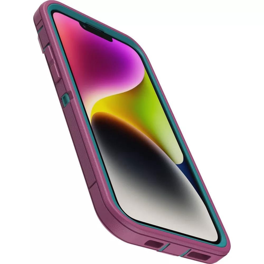 OtterBox iPhone 14 Plus Only - Defender Series Screenless Edition Case - Canyon Sun Pink - Holster Clip Included - Microbial Defense Protection - Non-Retail Packaging