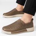 thumbnail image 4 of Men's Perforated Leather Slip-On Loafers, Breathable Casual Shoes with Thick Non-Slip Sole, Comfortable Footwear for Summer, Office, and Everyday Wear, 4 of 10