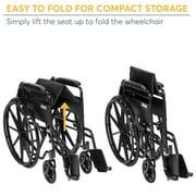 Drive Medical Silver Sport 1 Wheelchair with Full Arms and Swing away Removable Footrest