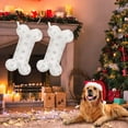 thumbnail image 7 of Dalrosia Snowy White Plush Pet Dog Christmas Stocking, Silver Snowflake Sequin Dog Christmas Stockings Large Bone Shape Faux Fur, Hanging Christmas Holiday Season Party Decor for Pets Dogs, 7 of 7