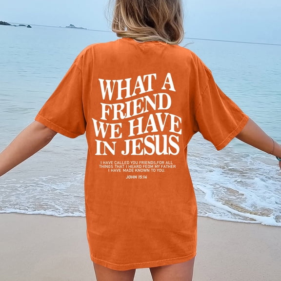 Graphic Tees for Women's T-Shirts and Graphic Tees Casual Short Sleeve Tops for Women Orange M