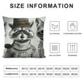 thumbnail image 5 of PHYHOO Animal Throw Pillow Cushion Cover, and Rabbit in Human Clothes Illustration, Decorative Square Accent Pillow Case, Black Grey White, 5 of 5