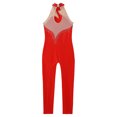 thumbnail image 4 of Kaerm Combinaison Sans Manches en Maille pour Filles, Gymnastique, Danse, Longueur Complète, Rouge 8, 4 of 6