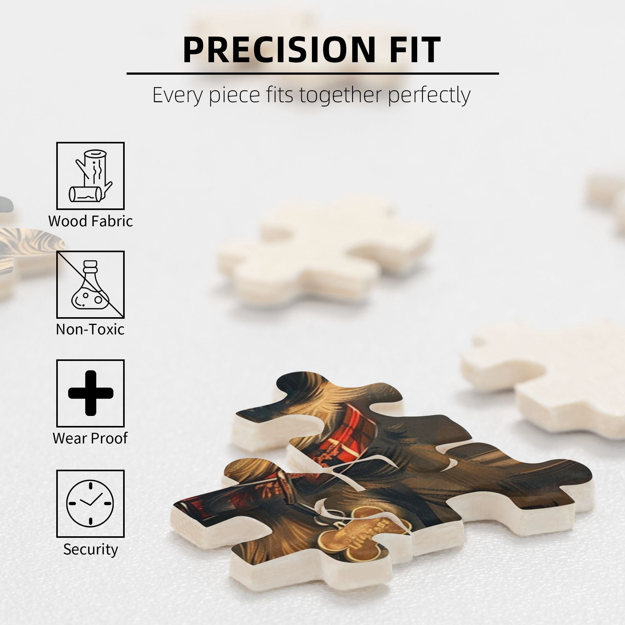 1000 pcs Glasses puppy 1000 Piece Wooden Puzzles,Unique and Beautiful Design,Funny Animal Art Stress relieving puzzle 1000 Piece,Exquisite Glasses puppy High difficulty puzzle,for Puppy Lovers Gift