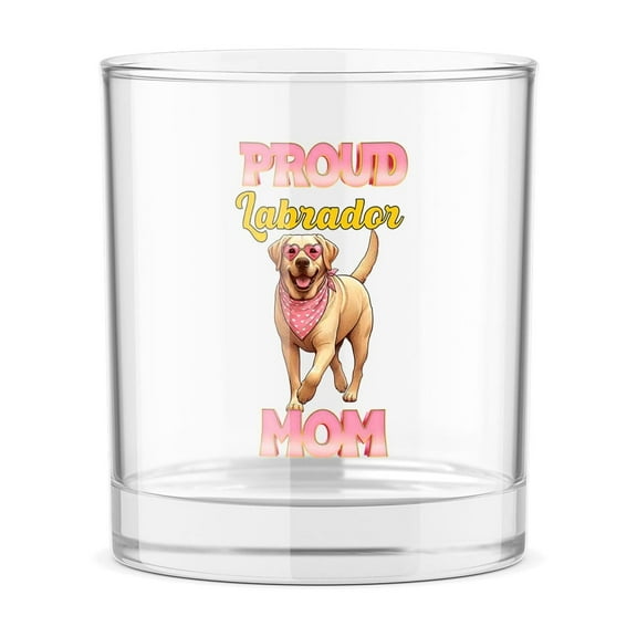 Proud Labrador Retriever Mom Happy Mother's Day with Love 11oz Whiskey Glass Mug Lab Dog Lover Gifts Whiskey Cocktail Glasses Cup - 02003