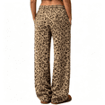 thumbnail image 3 of Hsovts Womens Straight Leg Sweatpants Casual Drawstring Lounge Pants with Pockets Elastic Waist Relaxed Fit Animal Print Leopard Print S, 3 of 7