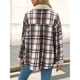 thumbnail image 5 of Chaqueta de Franela para Mujer, Estilo Otoño, A Cuadros, con Botones, Larga, Informal, de Forro , con Bolsillos. Arroz con Albaricoque L, 5 of 8
