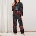 thumbnail image 2 of Balery Rose Full Moon Black Wolf Pattern Pajama Sets for Women Long Sleeve 2 Piece Sleepwear Loungewear Sets Soft PJ's with Pockets Long Sleeve Comfy Pj Sets-XX-Large, 2 of 7