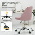 thumbnail image 6 of JOINSUN Mid-Back Vanity Chair, Adjustable Rolling Chair, Armless Modern Design for Home Office, Makeup & Small Spaces - Pink, 6 of 8