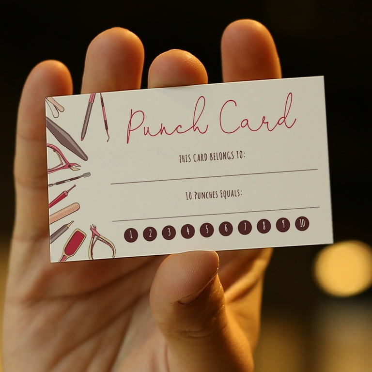 Koyal Wholesale Nail Salon Reward Punch Cards, Loyalty Cards for Small  Business Customers, Award Cards, 100-Pack 