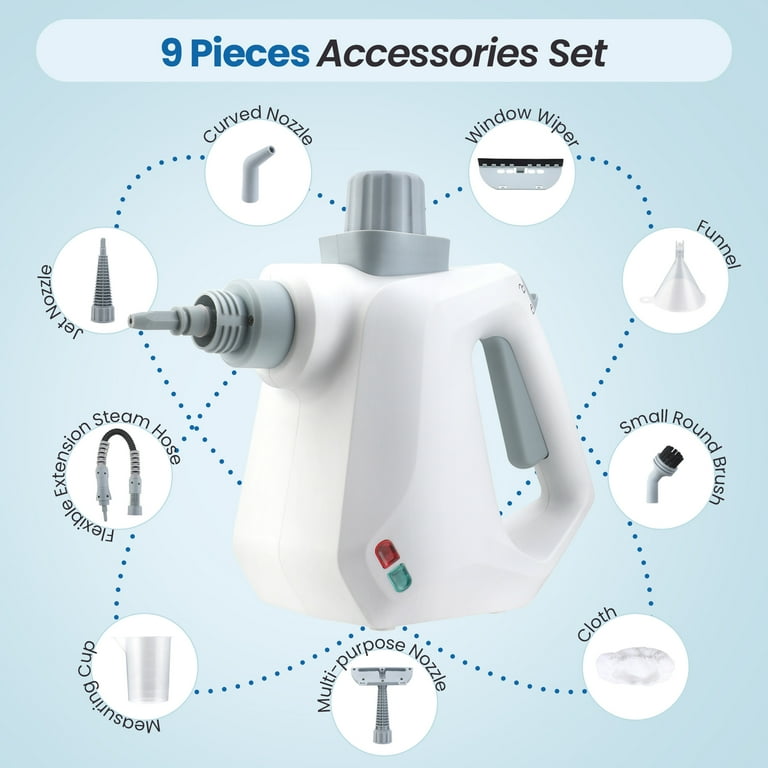 BIMZUC Handheld Steam Cleaner, 1000W Multi-Surface Steamer with 9