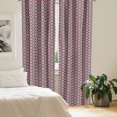 thumbnail image 2 of Ambesonne Floral Window Curtains, Hipster Theme Flowers Art, Each 28" W x 95" L, Pale Ruby Cadet Blue, 2 of 4