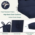 thumbnail image 3 of XXLYY Outdoor High Back Chair Cushions 2-Pack, 44”x22”x4” Waterproof Fade-Resistant Cushions with Ties for Adirondack & Rocking Chairs, 3 of 7
