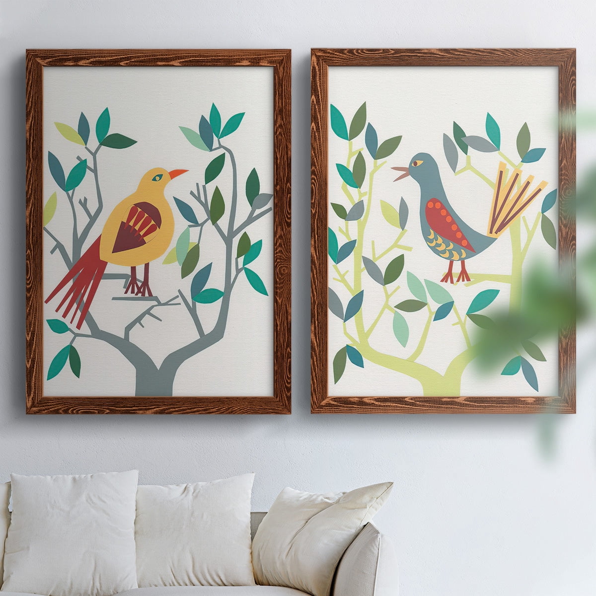 Whitty Bird III - Premium Framed Canvas 2 Piece Set - Ready to Hang