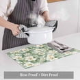 thumbnail image 4 of Sage Green Spring Floral Placemats for Dinning Table Set of 6, Summer Botanical Farmhouse Burlap Kitchen Place Mats Waterproof Cloth Table Mats, Indoor Outdoor Placemats Easy Clean Dinner Decor, 4 of 8