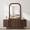 Black + Dark Walnut + Solid Wood + MDF+glass, variant on Black Walnut Color 20" x 30" Solid Wood Frame Rounded Corner Decorative Mirror, For Bedroom, Bathroom, Living Room, Entryway