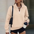 thumbnail image 4 of Resicozy Womens Plus Size Half Zip Pullover Long Sleeve Oversized Sweatshirt Drop Shoulder Hoodie Y2K Clothes with Pockets Yellow XL, 4 of 7