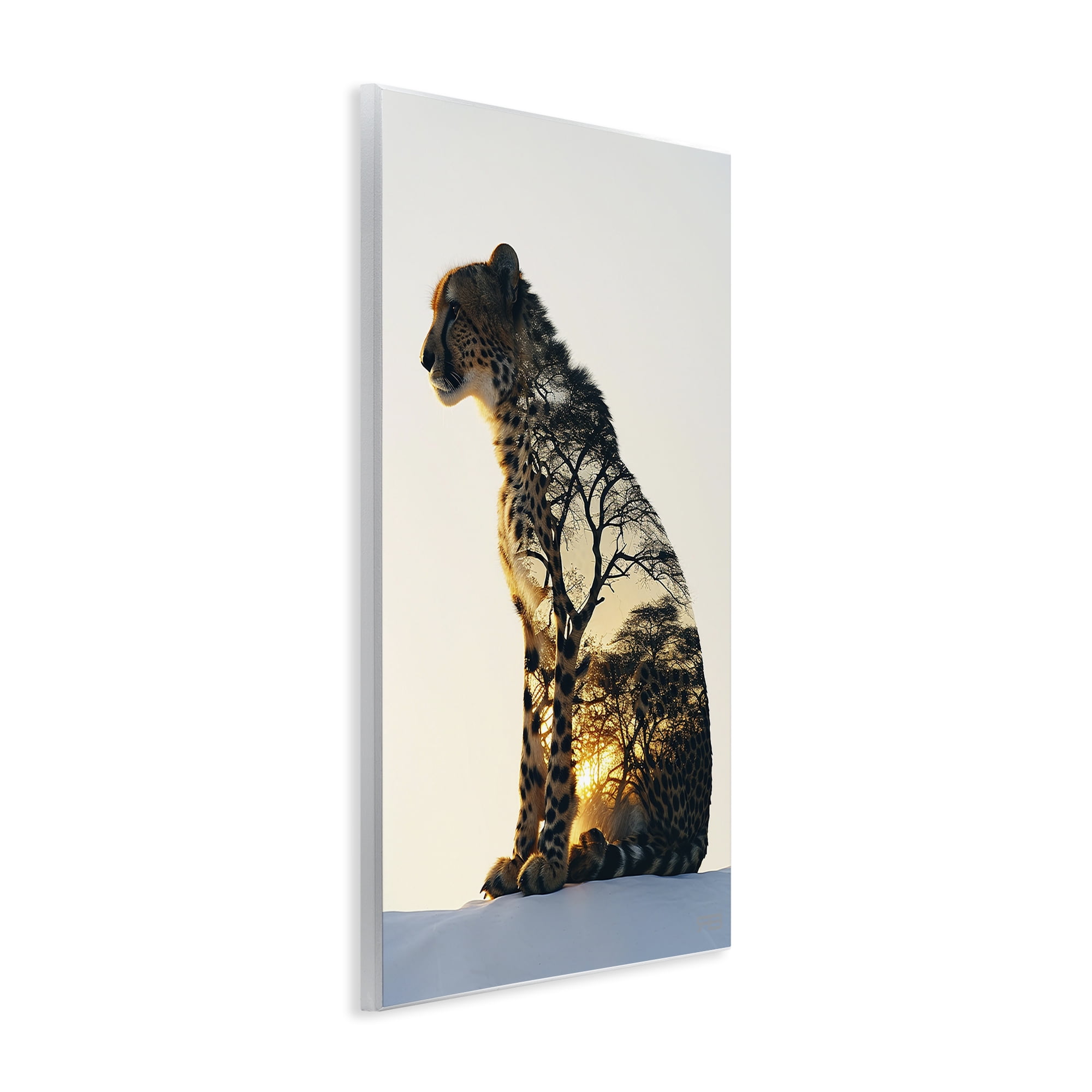 Stupell Industries Leopard with Silhouette Animals & Insects Painting Unframed Art Print Wall Art, 13 x 19