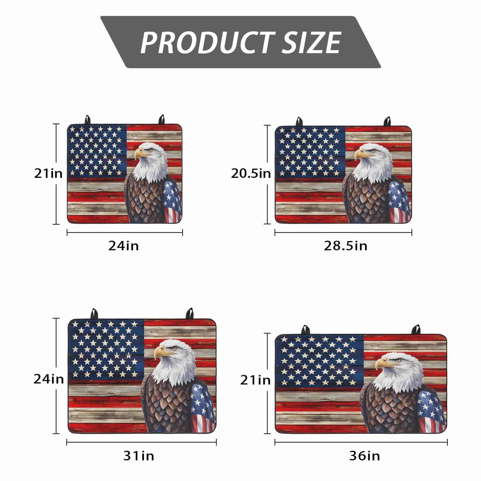 American Flag Stove Top Cover for Electric Stove, Heat-proof & Non Slip Glass Top Stove Cover Protector, Vintage Eagle Blue Red USA Flag Kitchen Flat Cooktop Rubber Mat 24x21 Inches