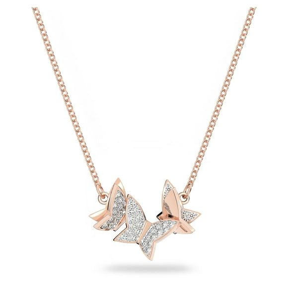 Collar Swarovski Lilia Butterfly chapado en oro rosa blanco