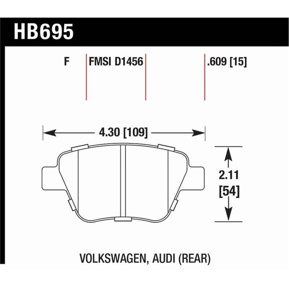 Hawk 2011-2013 Audi A3 Except TDI HPS 5.0 Rear Brake Pads