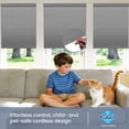 thumbnail image 4 of Cordless Cellular Shades - Blackout, Thermal Insulated & Noise Reducing for Windows and French Doors,Blackout Light Gray,38.5"W X 48"H, 4 of 11