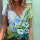 thumbnail image 2 of Moda Mujer Cuello en V Manga corta Impresión Jersey Blusas sueltas Tops Camiseta OAVQHLG3B Store lin121212, 2 of 4