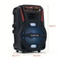 thumbnail image 2 of 8" Wireless PA Speaker w/Subwoofer | Portable, Rechargeable, AUX/USB/FM Radio | Flashing LED Lights, Wired Mic & Remote for Parties & Events, 2 of 9