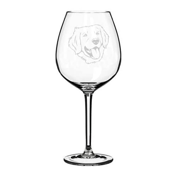 Wine Glass Goblet Gift Golden Retriever Face (20 oz Jumbo)