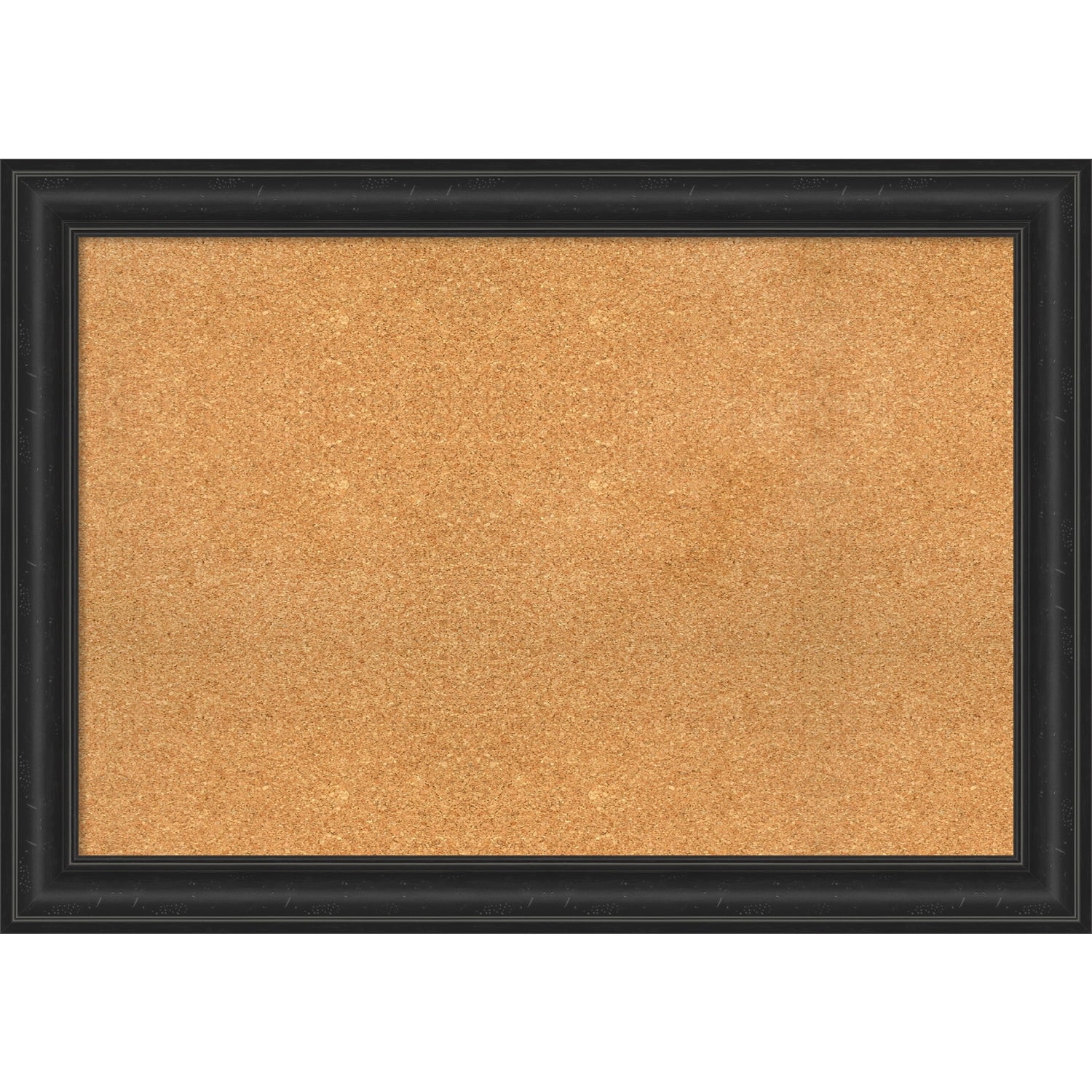 Amanti Art Natural Cork Board Framed Shipwreck Black Bulletin Board 29 in. x 21 in.