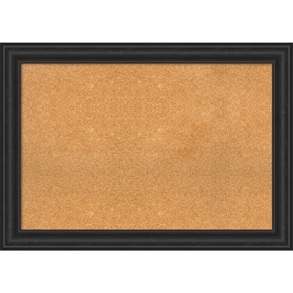 Amanti Art Natural Cork Board Framed Shipwreck Black Bulletin Board 41 in. x 29 in.