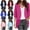 Hot Pink, variant on Women's Solid Puff Sleeve Kimono Cardigan Loose Cover Up Casual Blouse Top Chiffon