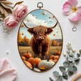 thumbnail image 7 of Canvas Wall Art Fall Pumpkin Modern Maple Leaf Autumn Highland Cow Autumn Leaves Oval Framed Canvas Prints Vintage Wall Hanging Decor for Office Kitchen Bathroom Gifts For Women 8.6"x11.4", 7 of 7