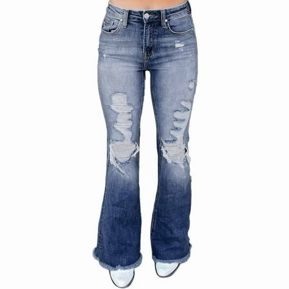 Vedolay Womens Denim Pants Women's High Waisted Slim Fit Jeans Straight Leg Cropped Denim Pants,Blue S
