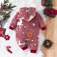 thumbnail image 4 of Icvfdpl Kids Girls Romper Jumpsuit Toddler Boys Christmas Winter Keep Warm Long Sleeve Cartoon Prints Hooded 0-24 Months Lovely Onesie For Baby, 4 of 9