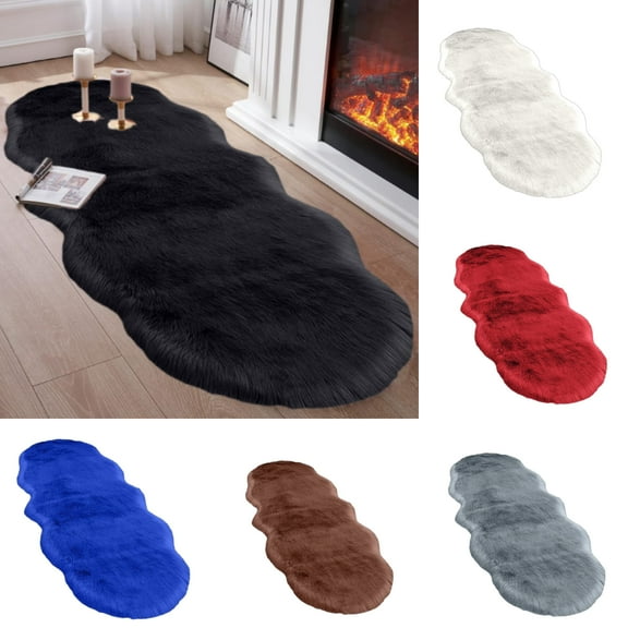 Extra Large Plush Area Rug for Living Room, Super Soft Absorbent Runner Carpet with Non-Slip Base, Thick Washable Rug for High Traffic Areas(Black)