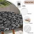 thumbnail image 6 of Dandelion Fitted Tablecloth with Elastic Edged, Round Table Cloth for Dining Table, Modern Minimalist Abstract Flowers Black Waterproof Oil Proof Table Cover for Indoor Outdoor 55"-60", 6 of 8