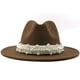 thumbnail image 1 of Sombrero de jazz elegante de estilo británico de moda, sombrero de copa de perla, sombrero de lana para mujer., 1 of 6