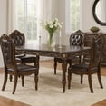 thumbnail image 6 of Benjara Mitch 76-94" Extendable Rectangular Dining Table- Scalloped Edge- Brown, 6 of 8