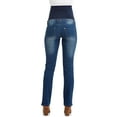 thumbnail image 2 of Oh! Mamma Women's Maternity Bootleg Jeans with Full Panel and Belted Detail, 2 of 5