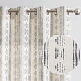 thumbnail image 1 of Cortinas Jinchan Boho, mezcla de lino, 213 x 213 cm, color negro y beige, 1 of 8