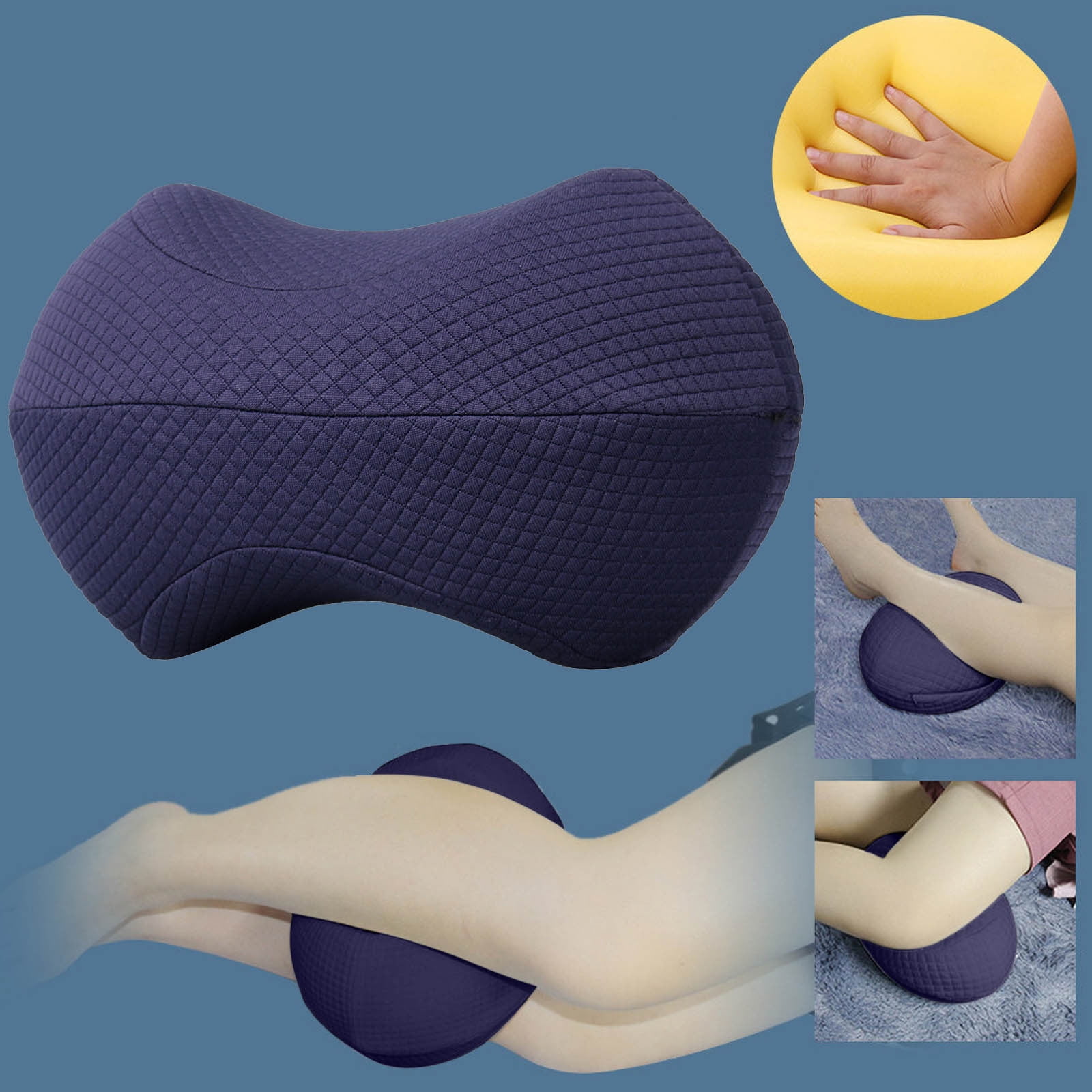 Lolmot Knee Pillow Leg Pillow For Sleeping Cushion Support Between Side Sleepers Blue Free Size