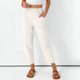 thumbnail image 4 of Pincandy Women's Solid Color Elastic Waist Pockets Linen Blend 9-Point Pants, Casual & Daily Wear, 4 of 7