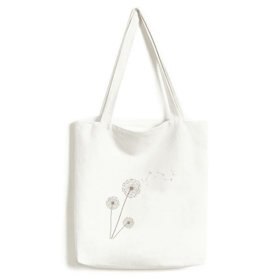 Three Dandelion s Flower Tote Canvas Bag Shopping Satchel Casual Handbag